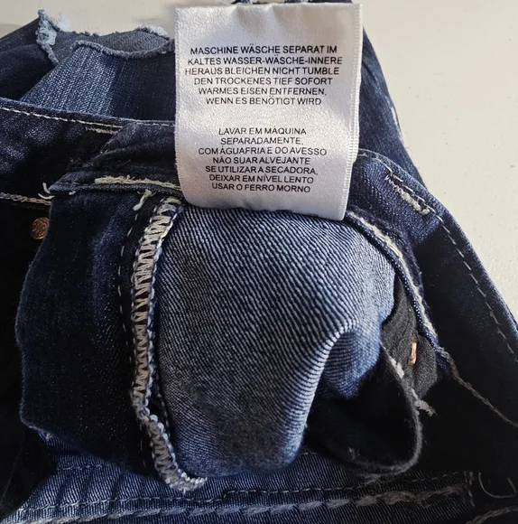 Miss Me Dark Blue Jeans Denim Cut Off's - Picture 6 of 11